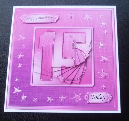 15th Bright Metallic Age Quick Card with Twisted Pyramage by Charlie Angel
