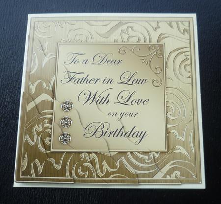 Elegant Metallic Birthday Father in Law Wavy Corner Stacker by Charlie Angel