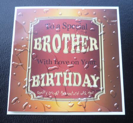 Beer Label Brother Birthday Wavy Corner Side Stacker Topper by Charlie Angel