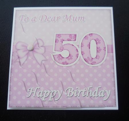 50th Birthday Mum Felties Wavy Corner Side Stacker Topper by Charlie Angel