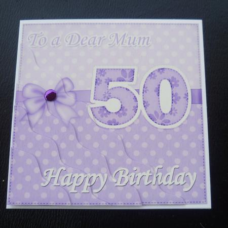 50th Birthday Mum Felties Wavy Corner Side Stacker Topper by Charlie Angel