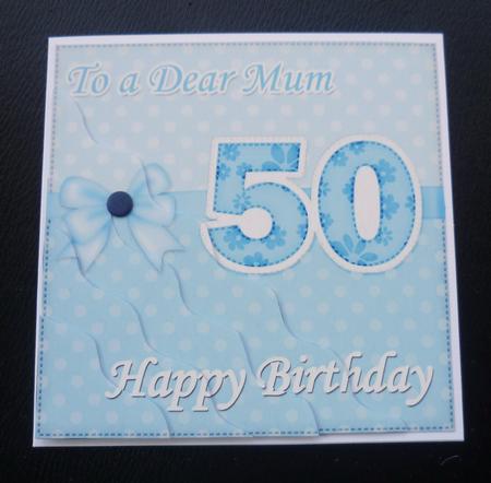 50th Birthday Mum Felties Wavy Corner Side Stacker Topper by Charlie Angel
