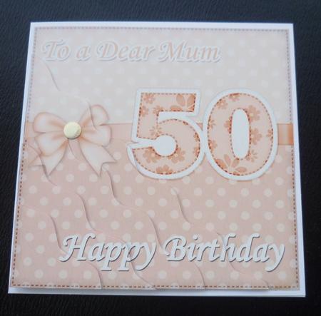 50th Birthday Mum Felties Wavy Corner Side Stacker Topper by Charlie Angel