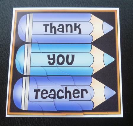 Thank You Teacher Pencils Wavy Corner Side Stacker Topper by Charlie Angel