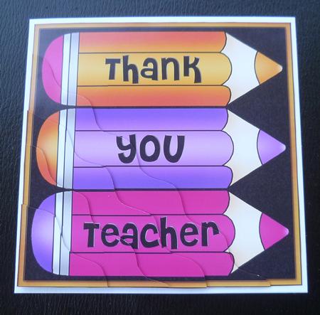Thank You Teacher Pencils Wavy Corner Side Stacker Topper by Charlie Angel