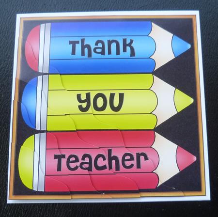 Thank You Teacher Pencils Wavy Corner Side Stacker Topper by Charlie Angel