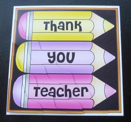 Thank You Teacher Pencils Wavy Corner Side Stacker Topper by Charlie Angel