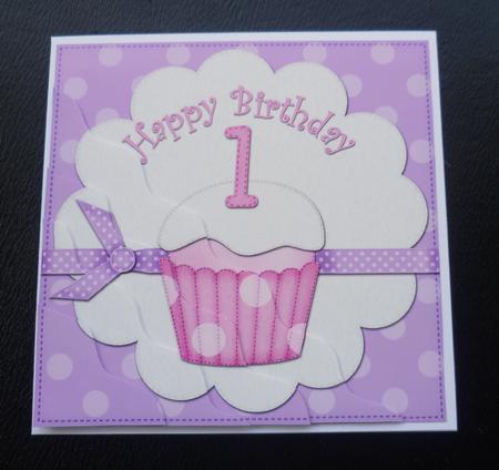 1st Birthday Cupcake Felties Wavy Corner Side Stacker by Charlie Angel