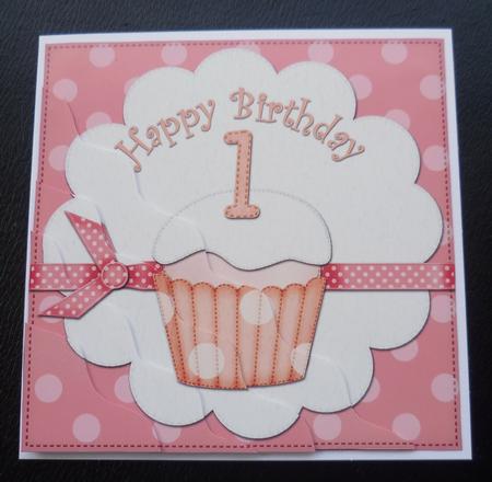 1st Birthday Cupcake Felties Wavy Corner Side Stacker by Charlie Angel