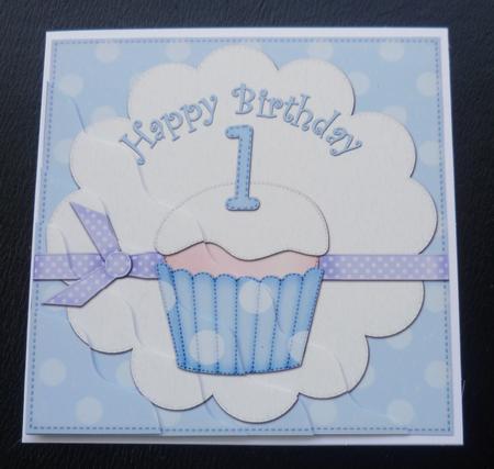 1st Birthday Cupcake Felties Wavy Corner Side Stacker by Charlie Angel
