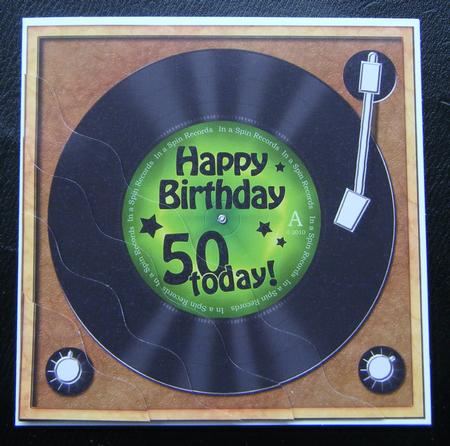 50th Birthday Record Wavy Corner Side Stacker Topper by Charlie Angel