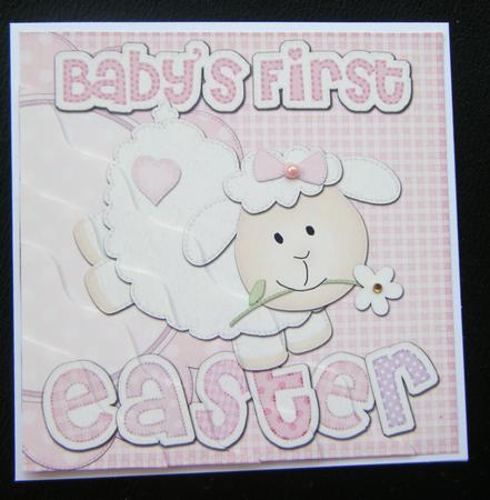 Baby Girl's First Easter Lamb Felties Wavy Corner by Charlie Angel