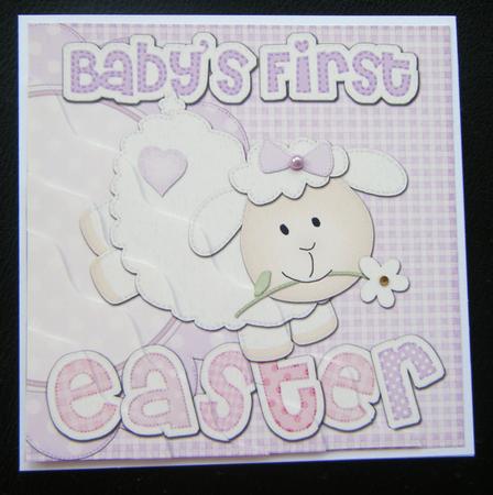 Baby Girl's First Easter Lamb Felties Wavy Corner by Charlie Angel