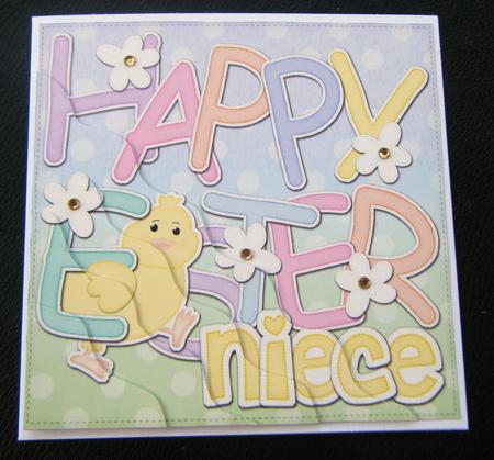 Happy Easter Niece Easter Chick Felties Wavy Corner by Charlie Angel