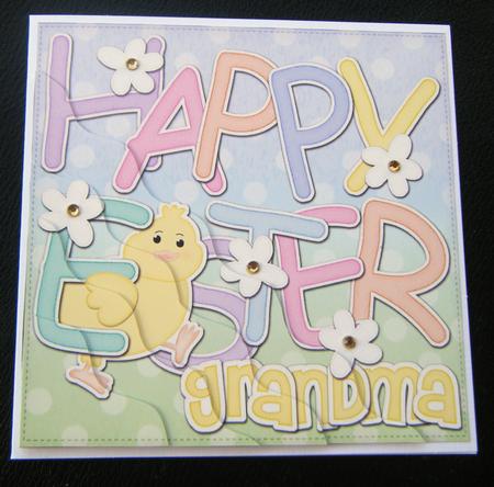 Happy Easter Grandma Easter Chick Felties Wavy Corner by Charlie Angel