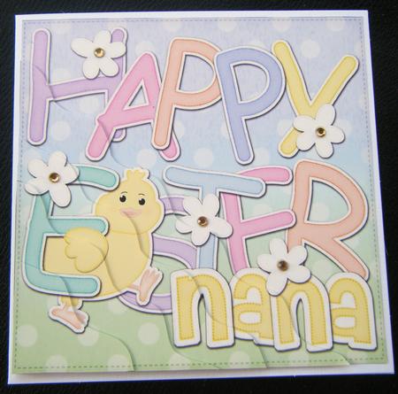 Happy Easter Nana Easter Chick Felties Wavy Corner by Charlie Angel