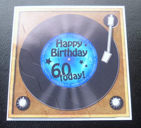 60th Birthday Record Wavy Corner Side Stacker Topper by Charlie Angel
