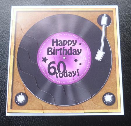 60th Birthday Record Wavy Corner Side Stacker Topper by Charlie Angel