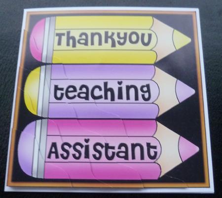Thank You Teaching Assistant Pencils Wavy Corner by Charlie Angel