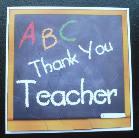 Thank You Teacher Blackboard Wavy Corner Side Stacker Topper by Charlie Angel