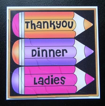Thank You Dinner Ladies Pencils Wavy Corner by Charlie Angel