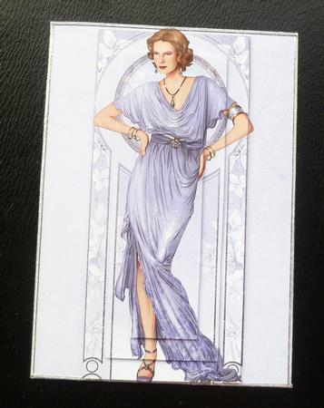 Art Deco Lady Elise (lilac) A4 by Charlie Angel