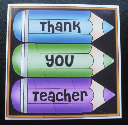 Thank You Teacher Pencils Wavy Corner Side Stacker Topper by Charlie Angel