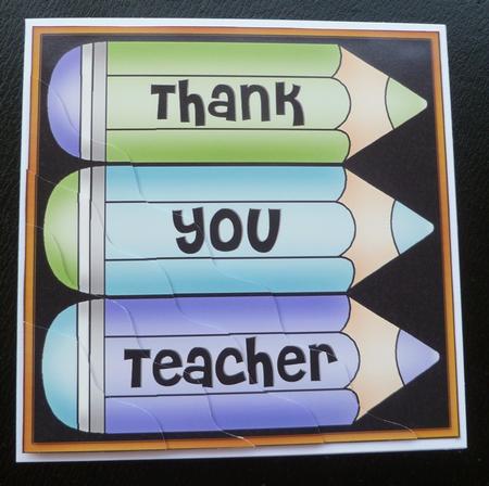 Thank You Teacher Pencils Wavy Corner Side Stacker Topper by Charlie Angel