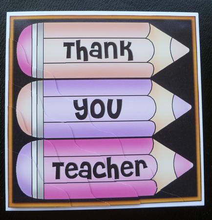 Thank You Teacher Pencils Wavy Corner Side Stacker Topper by Charlie Angel