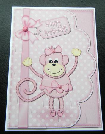 A5 Tu Tu Monkey Scallop Corner Side Stacker by Charlie Angel