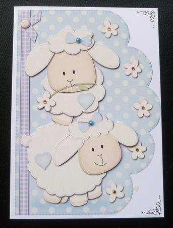 A5 Little Lamb Felties Scalloped Edge N 3D Decoupage by Charlie Angel