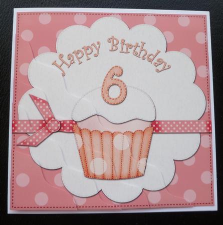 6th Birthday Cupcake Felties Wavy Corner Side Stacker by Charlie Angel