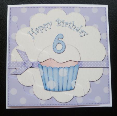 6th Birthday Cupcake Felties Wavy Corner Side Stacker by Charlie Angel