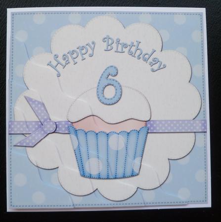 6th Birthday Cupcake Felties Wavy Corner Side Stacker by Charlie Angel