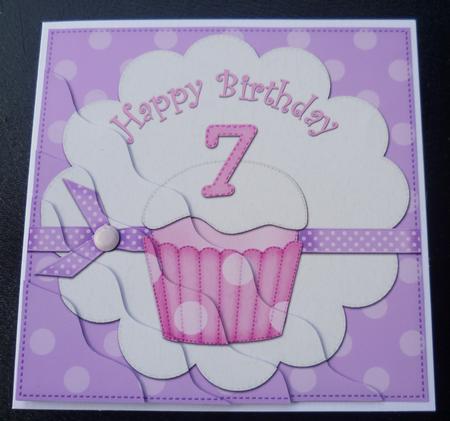 7th Birthday Cupcake Felties Wavy Corner Side Stacker by Charlie Angel