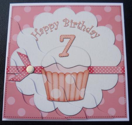7th Birthday Cupcake Felties Wavy Corner Side Stacker by Charlie Angel