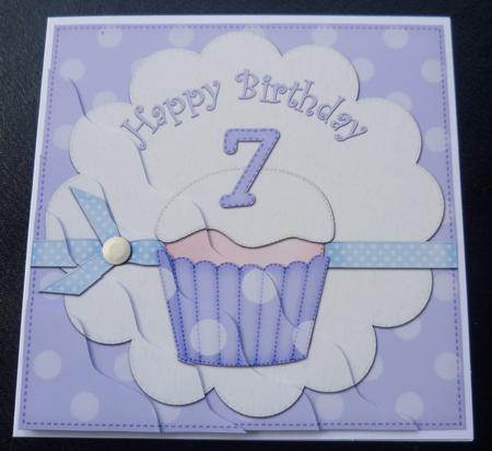 7th Birthday Cupcake Felties Wavy Corner Side Stacker by Charlie Angel