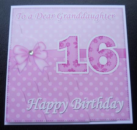 16th Birthday Granddaughter Felties Wavy Corner Side Stacker by Charlie Angel