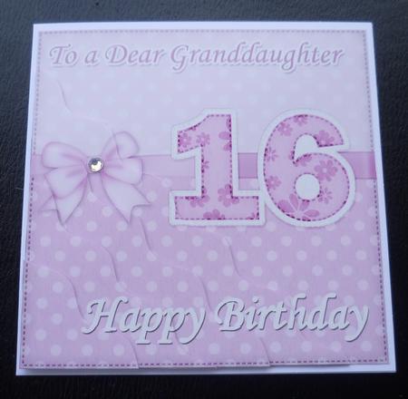 16th Birthday Granddaughter Felties Wavy Corner Side Stacker by Charlie Angel