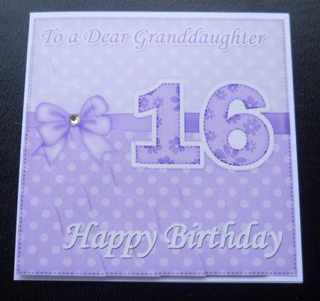16th Birthday Granddaughter Felties Wavy Corner Side Stacker by Charlie Angel