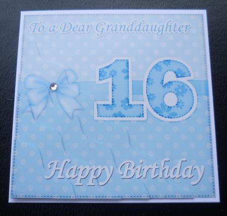 16th Birthday Granddaughter Felties Wavy Corner Side Stacker by Charlie Angel