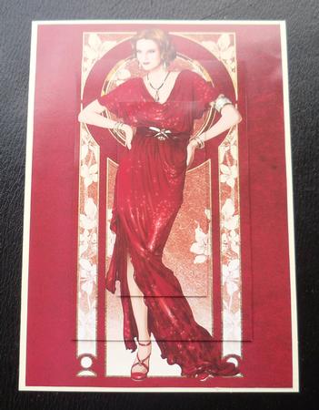 Art Deco Lady Elise (red) A4 by Charlie Angel