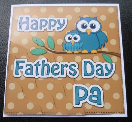 Owl Felties Pa Fathers Day Wavy Corner Side Stacker by Charlie Angel