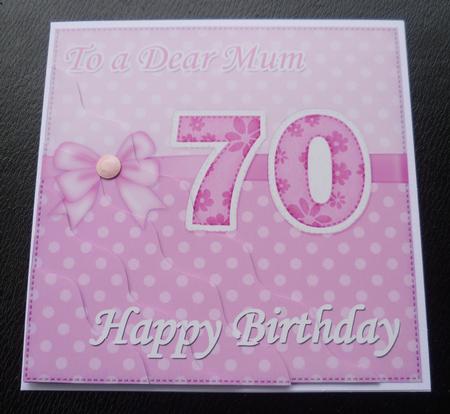 70th Birthday Mum Felties Wavy Corner Side Stacker Topper by Charlie Angel