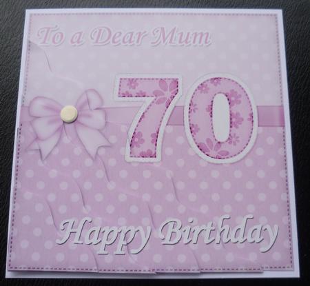 70th Birthday Mum Felties Wavy Corner Side Stacker Topper by Charlie Angel