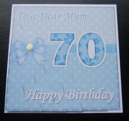 70th Birthday Mum Felties Wavy Corner Side Stacker Topper by Charlie Angel