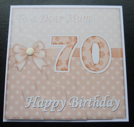 70th Birthday Mum Felties Wavy Corner Side Stacker Topper by Charlie Angel
