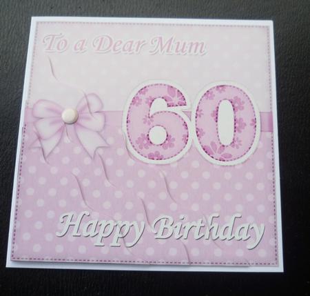 60th Birthday Mum Felties Wavy Corner Side Stacker Topper by Charlie Angel