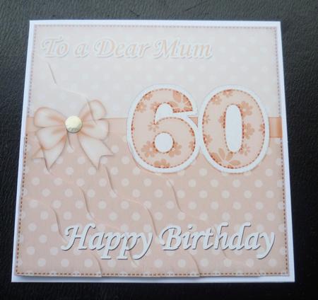 60th Birthday Mum Felties Wavy Corner Side Stacker Topper by Charlie Angel
