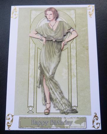 Art Deco Lady Elise (green) by Charlie Angel